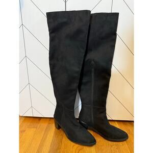 Seychelles Women’s 11 Black Faux Suede Over the Knee High Zipper Heeled Boots